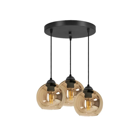 Hanglamp 3-Lichts Amber Woonkamer