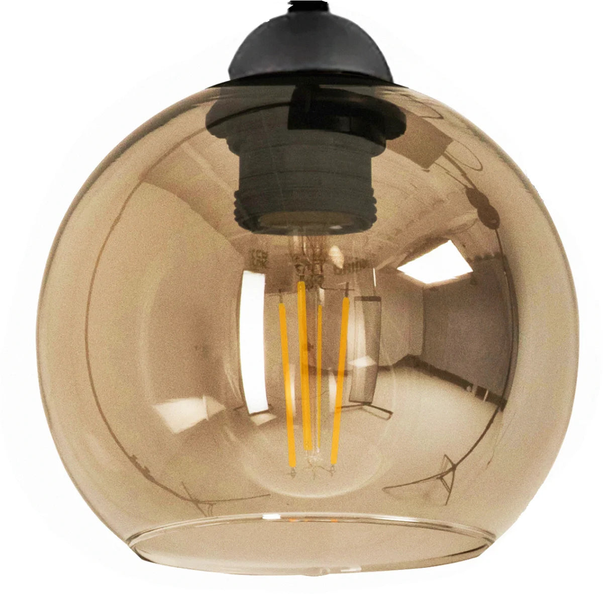 Hanglamp Bollamp Glass Serie 6 lichts Amber 6 bol