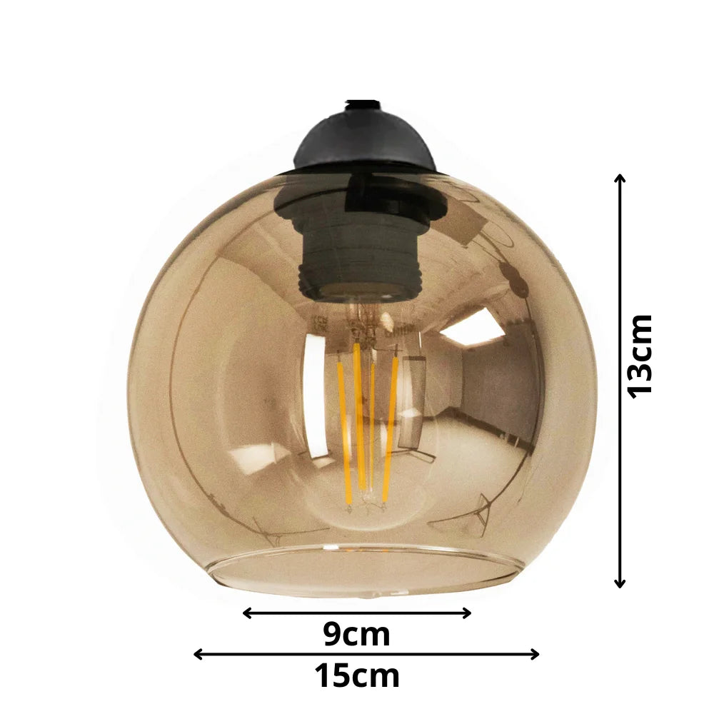 Hanglamp glas – Industrial 3-Lichts Amber