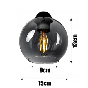 Plafondlamp Industrieel 2-Lamps Smoke Bol Zwart Woonkamer