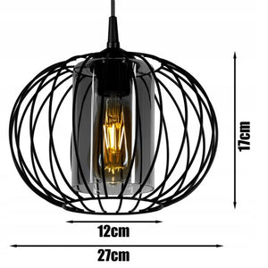 Hanglamp Industrieel draad/glas kappen ‘Smoke’