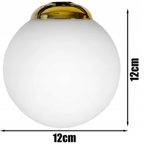 Hanglamp 6-lamps witte bol zwart/goud