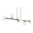 Hanglamp 6 bollen wit zwart/goud woonkamer 