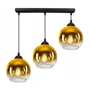 Hanglamp Industrieel 3-Lichts Gold Langwerpig