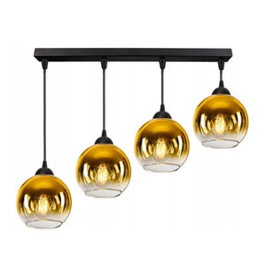 Hanglamp Industrieel 4-Lichts Gold Langwerpig