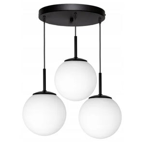 Hanglamp 3-lichts Rondeplaat Zwart/Wit ‘Stellar’