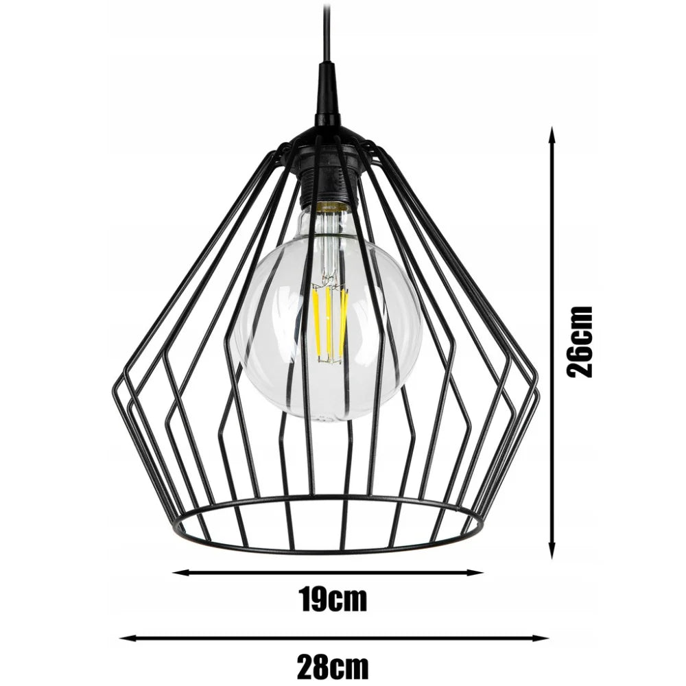 Stijlvolle zwarte diamant hanglamp van staal