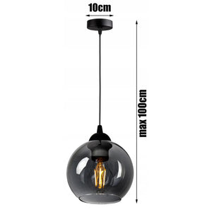 Hanglamp Industrieel Smoke Bol Zwart