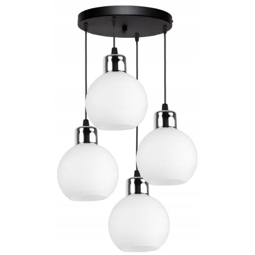 hanglamp 4 bollen wit verschillende hoogte 