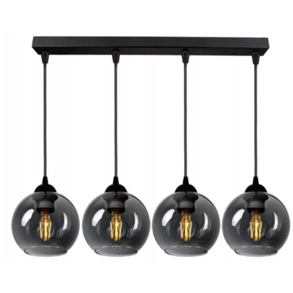 hanglamp smoke gray 4-lights woonkamer