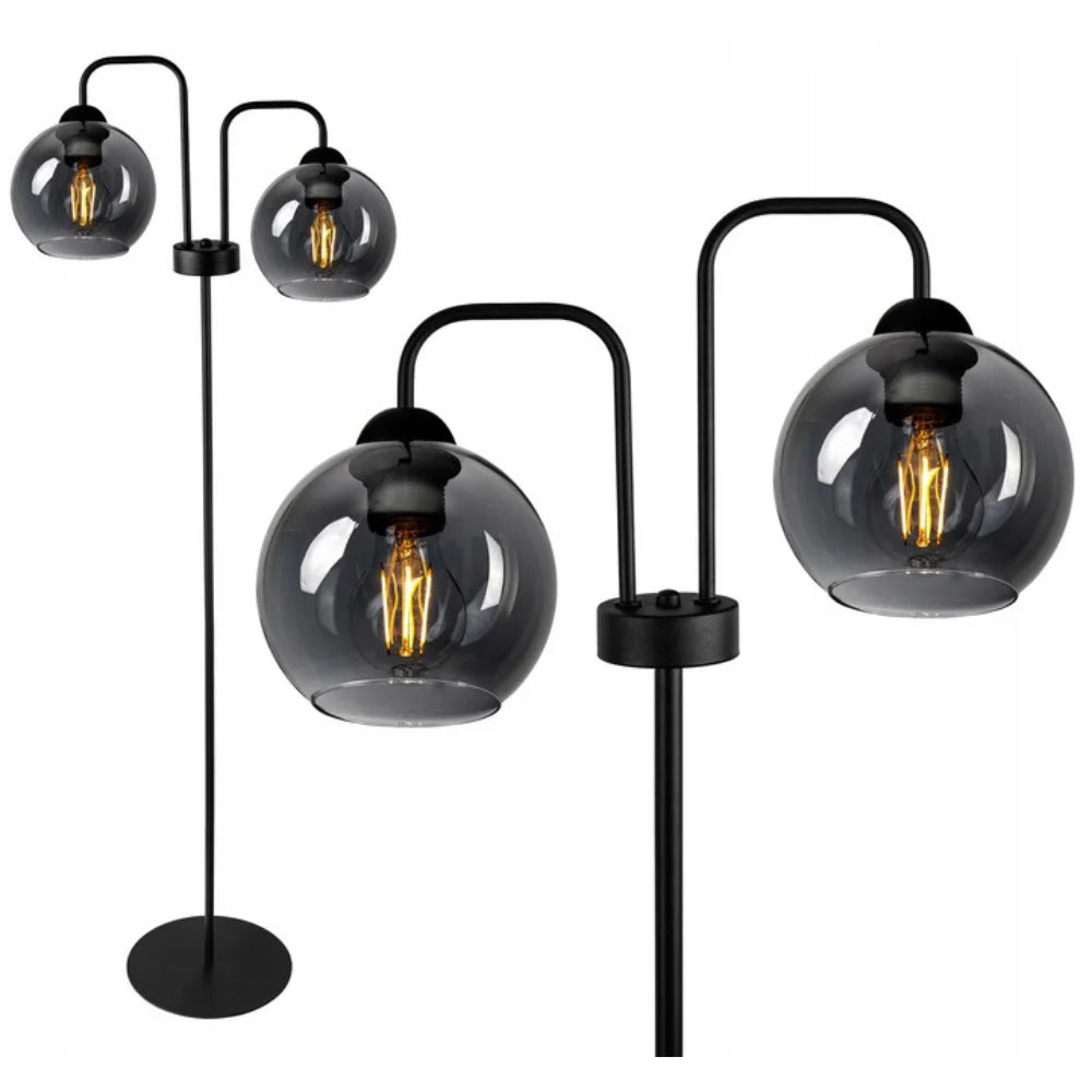 Vloerlamp Industrieel 2-lamps ‘Smoke’