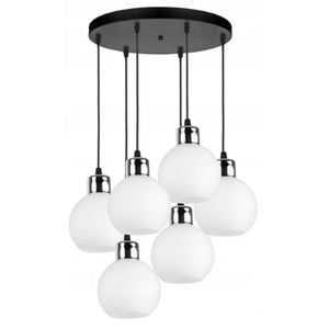 Hanglamp 6-lampen wit woonkamer gang 