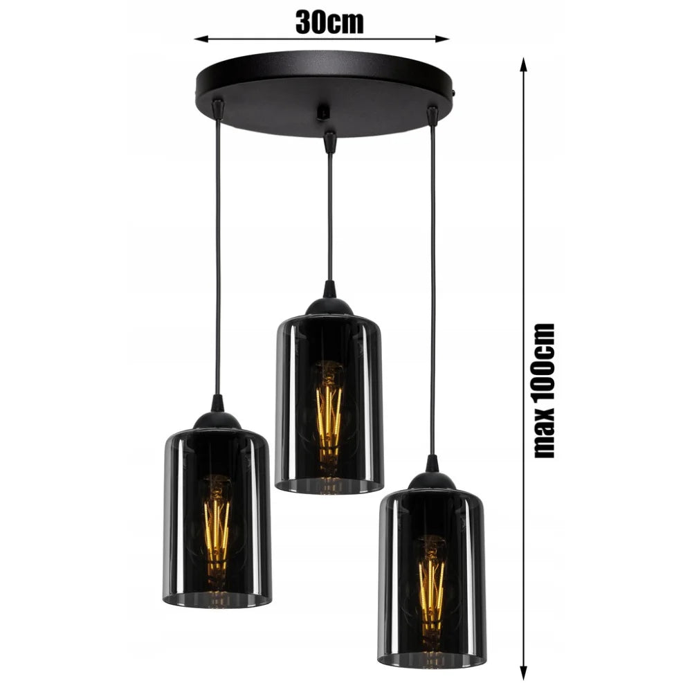 Hanglamp Industrieel 3-Lamps ‘Rookgloed’ Collectie