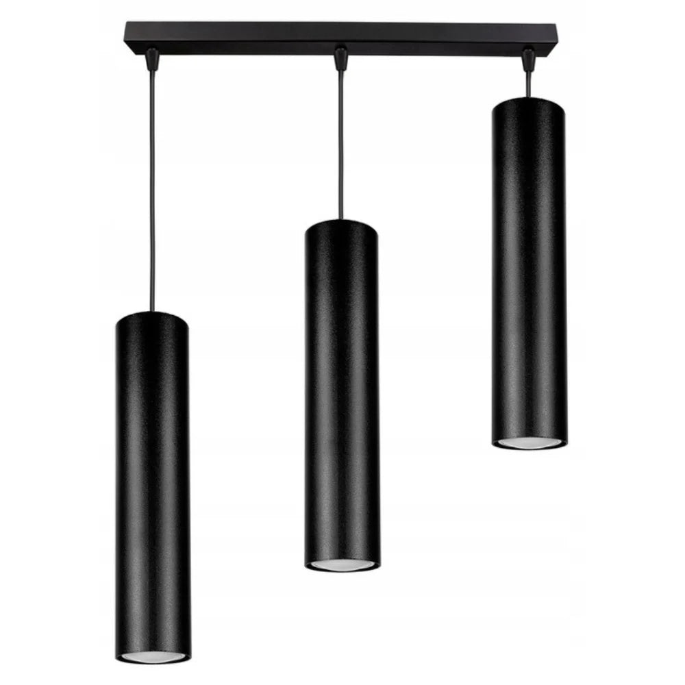 Hanglamp zwart industrieel 3-lamps ‘Ironglow’