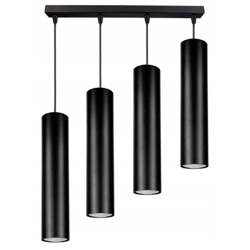 Hanglamp zwart industrieel 4-lamps ‘Ironglow’