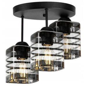 Plafondlamp Industrieel 3-LAMPS ‘Glasstreep’