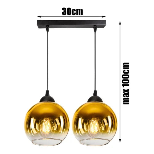 Hanglamp industrieel 2-lamps ‘Gold’