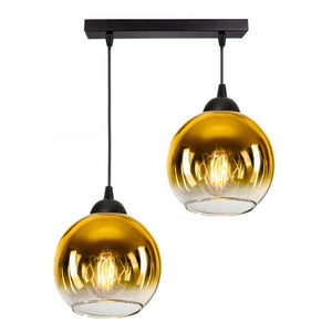 Hanglamp industrieel 2-lamps ‘Gold’