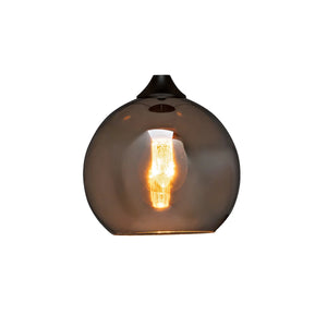 Hanglamp 3-Lichts Bol Rookglas Industrieel Woonkamer Eetkamer Smoke Zwart Grey