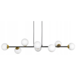 Hanglamp 6-lamps witte bol-Hanglamp met 6 witte bollen