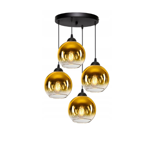 Hanglamp industrieel goud 4-bol glas serie - woonkamer, slaapkamer, eetkamer