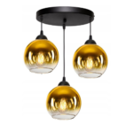 Hanglamp Industrieel Voor Eetkamer, Slaapkamer, Woonkamer – Glas serie – Bollamp 3-lichts – Goud – 3 Bol