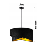 Hanglamp - Stoffe kap 'Blackgolden'