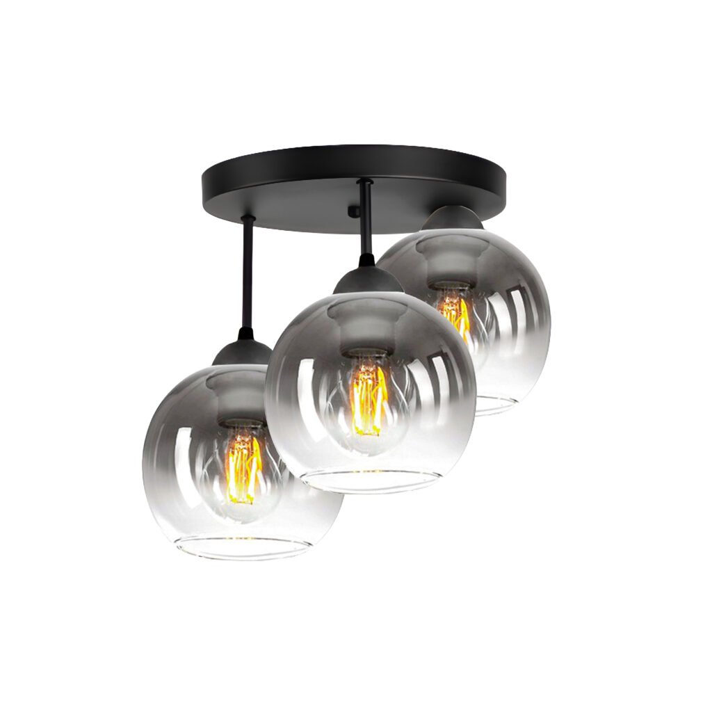 Plafondlamp Industrieel 3-Lamps Fade Bol Woonkamer, Slaapkamer