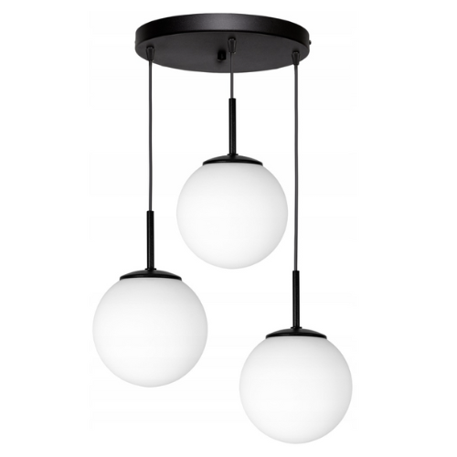 Hanglamp -3-lichts - Rondeplaat – Zwart/Wit ‘Stellar’