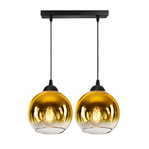 Hanglamp industrieel 2-lamps – 'Gold'